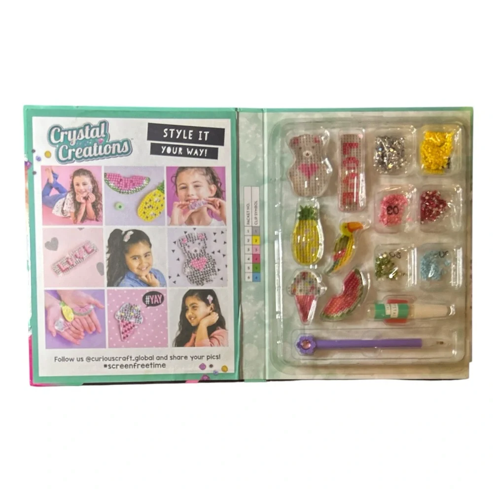 DIY Hinkler Curious Craft Crystal Creations Glittering Hair Accessories Kit